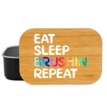 Funny Art Painter Eat Sleep Brushin Repeat Drawing - Lunch Box - Schwarz - Vorne