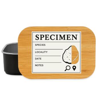 Geological Sample Fossils Collector Label - Lunch Box - black - Front