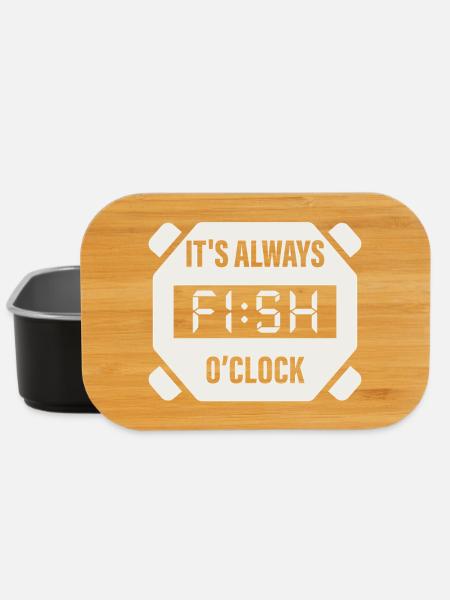 It's Always Fish O'Clock Fishing Design - Lunch Box - black