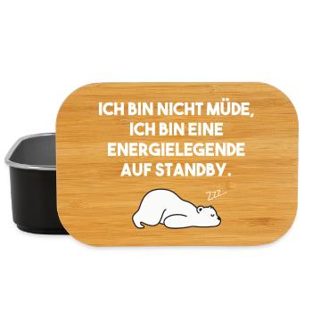 Energielegende auf Standby – Humor Shirt - Lunch Box - Schwarz - Vorne