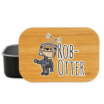 Rob-Otter - Half Otter Half Robot Flat Joke! - Lunch Box - black - Front