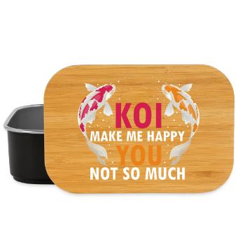 Koi Make Me Happy You Not So Much Humor Fan - Lunch Box - black - Front