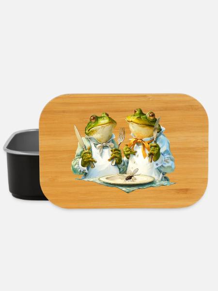 Froschköche am Tisch - Lunch Box - Schwarz