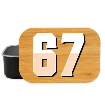 6 7 – Trendy minimalist text design, - Lunch Box - black - Front