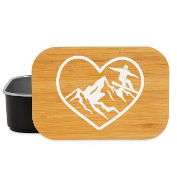 Herz, Berge und Snowboarder - Lunch Box - Schwarz - Vorne