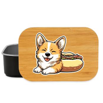 Collant en forme de pain pour hot-dogs Corgi mignon - Boîte à goûter - noir - Devant