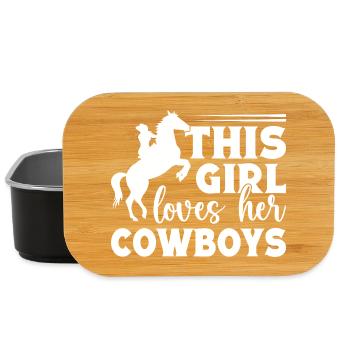 Rodeo Horse Riding This Girl Loves Her Cowboys - Lunch Box - black - Front