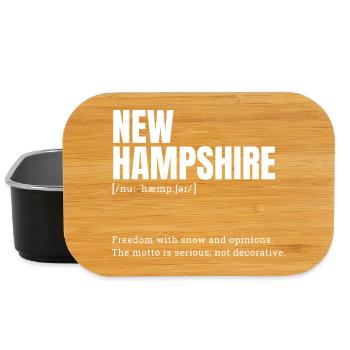 New Hampshire Snow Text - Lunch Box - black - Front