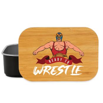 Ready to Wrestle Masked Wrestler Art - Lunch Box - Schwarz - Vorne