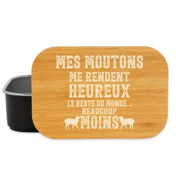 Meine Schafe machen mich glücklich Humorzüchter - Lunch Box - Schwarz - Vorne