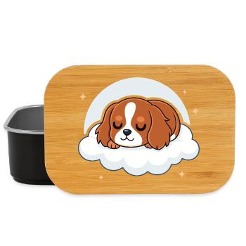 Chiot cavalier dormeur sur nuage - Boîte à goûter - noir - Devant