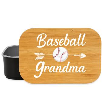 Baseball-Oma Stolzer Baseball-Fan Oma - Lunch Box - Schwarz - Vorne