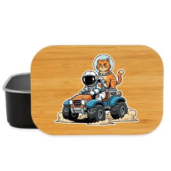 Red Cat Astronaut Quad Lunar Space - Lunch Box - Schwarz - Vorne