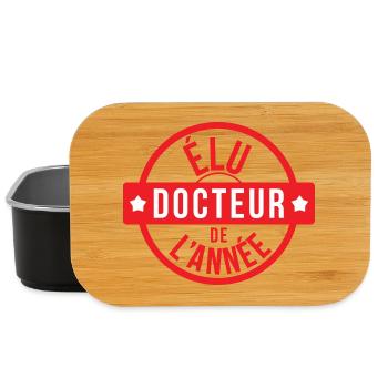 Élu docteur de l'année tampon rouge - Boîte à goûter - noir - Devant