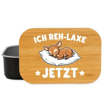 Ich Reh-Laxe Jetzt - Lustiger Reh Wortwitz - Lunch Box - Schwarz - Vorne