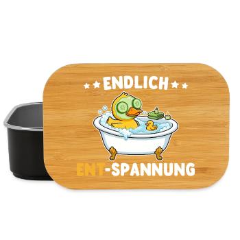 Wellness Duck Finally Relaxation Wordplay - Lunch Box - black - Front