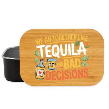 Tequila & Bad Decisions Lustiges Freunde Geschenk - Lunch Box - Schwarz - Vorne