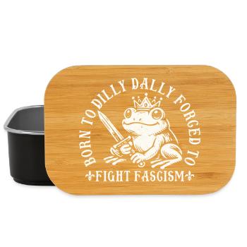 Drôle de design de grenouille Antifa Born To Dilly Dlutter - Boîte à goûter - noir - Devant