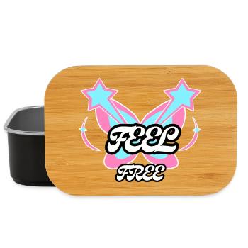 Feel Free Butterfly Emblem - Lunch Box - black - Front