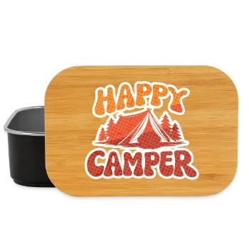 Happy Camper – Tent Motif - Lunch Box - black - Front