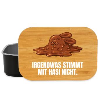 Irgendwas stimmt mit Hasi nicht - Lunch Box - Schwarz - Vorne