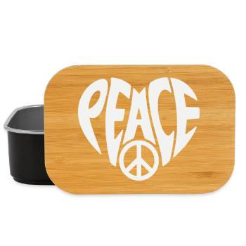 Peace Herzdesign mit Peacezeichen - Lunch Box - Schwarz - Vorne