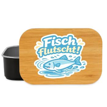 Fisch flutscht! Cartoon-Sticker - Lunch Box - Schwarz - Vorne