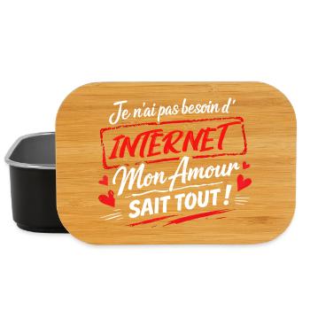 Je n’ai pas besoin d’internet mon amour - Boîte à goûter - noir - Devant
