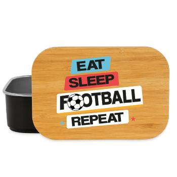Eat_Sleep_Football_Repeat - Lunch Box - black - Front