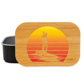 SUP Retro Stand Up Paddling Vintage Sunset - Lunch Box - Schwarz - Vorne