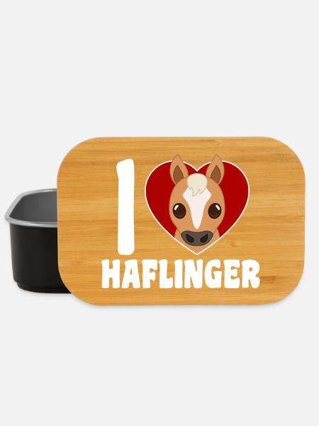 I love Haflinger heart - Lunch Box - black