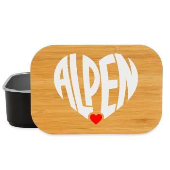 Alpen Herz Typo  - Lunch Box - Schwarz - Vorne