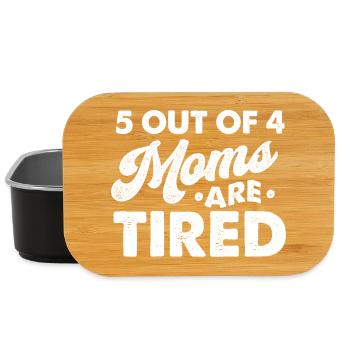 5 von 4 Müttern sind müde, lustiger Mama-Humor - Lunch Box - Schwarz - Vorne