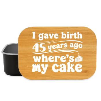 Birthday 45 years ago – cake? - Lunch Box - black - Front