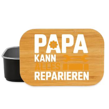 Papa Handwerker Kann Alles Reparieren Geschenk - Lunch Box - Schwarz - Vorne