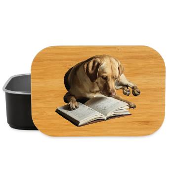 Hund liest Buch Labrador Retriever - Lunch Box - Schwarz - Vorne
