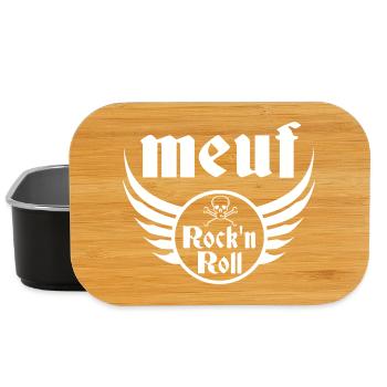 Meuf Rock and Roll Crâne Ailes Blanc - Boîte à goûter - noir - Devant