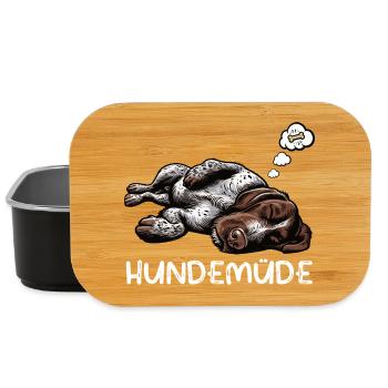 Hundemüde Deutsch Drahthaar drahthaar hunde - Lunch Box - Schwarz - Vorne