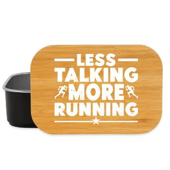 Marathonien : moins parler plus de course cadeau - Boîte à goûter - noir - Devant