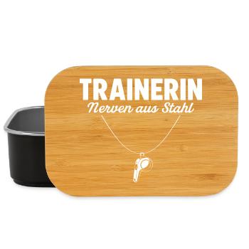 Trainerin Nerven aus Stahl Fußballtrainerin - Lunch Box - Schwarz - Vorne