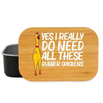 Yes I Really Do Need Rubber Chickens - Lunch Box - black - Front