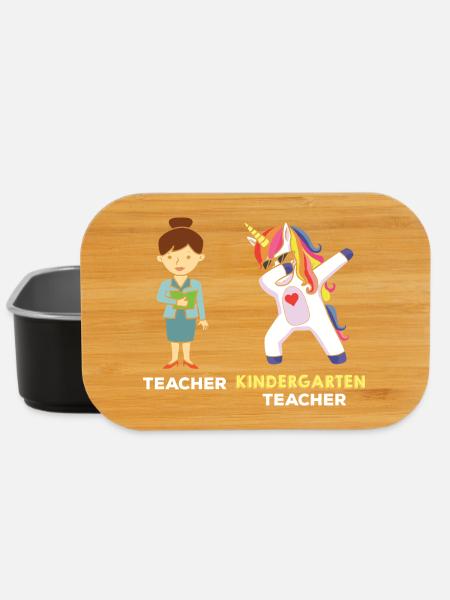 Kindergarten Teacher Dabbing Unicorn - Lunch Box - black