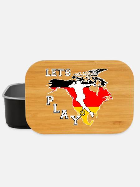 North America Flag Soccer – Let's Play - Lunch Box - black