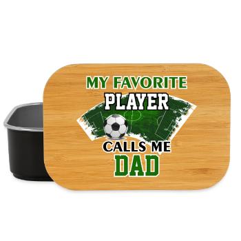 Cadeau de papa de foot Mon joueur préféré m’appelle papa - Boîte à goûter - noir - Devant