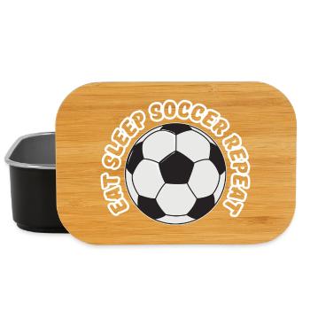 EAT SLEEP SOCCER REPEAT  - Lunch Box - black - Front
