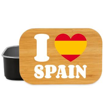 J’aime l’Espagne - Fan de Love Heart Espagne - Boîte à goûter - noir - Devant