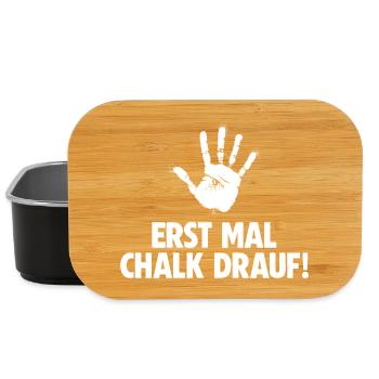 Klettern Erst mal Chalk drauf Bouldern - Lunch Box - Schwarz - Vorne