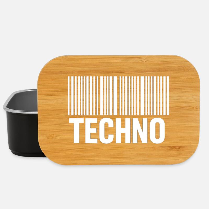 Modèle de code-barres techno - Boîte à goûter - noir