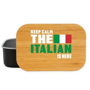 Keep Calm the Italian is here / Italien / Geschenk - Lunch Box - Schwarz - Vorne