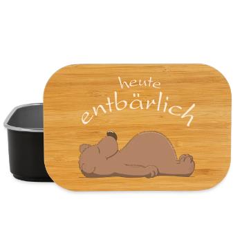 flauschiger, knuffiger Bär - Lunch Box - Schwarz - Vorne